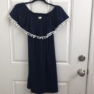 A navy blue dress
